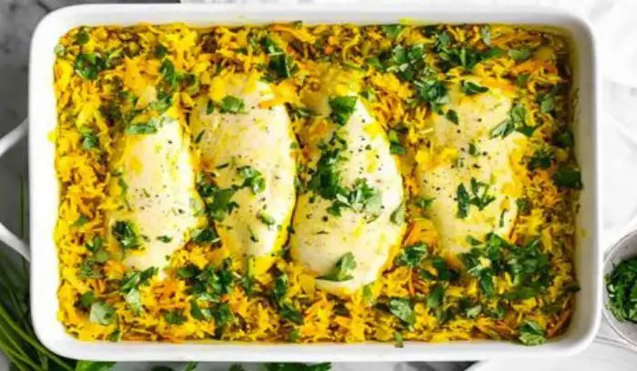 Turmeric Chicken and Rice Casserole